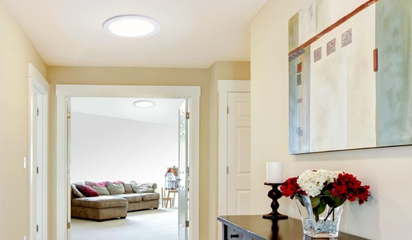 Two Natural Light tubular skylights installed in-hallway and bedroom mobile