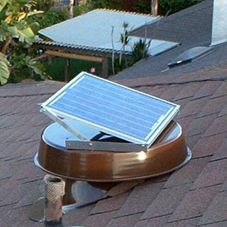 two solar attic fans on roof